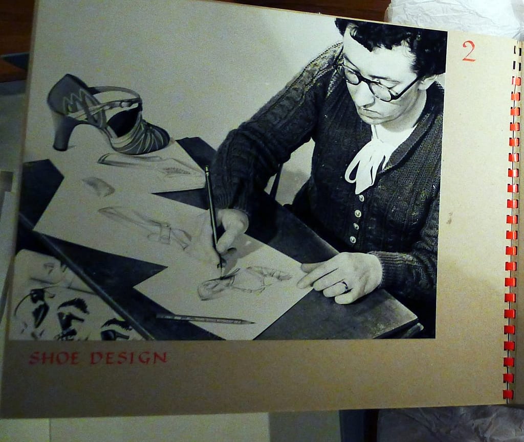 Shoe Design for an advertising book for C&J Clark Ltd (Clarks Shoes), 1940 Shoe Design by John Hinde for an advertising book for C&J Clark Ltd (Clarks Shoes)