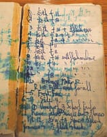 John Hinde's notes that he took whilst taking photographs for the postcards John Hinde's notes that he took whilst taking photographs for the postcards